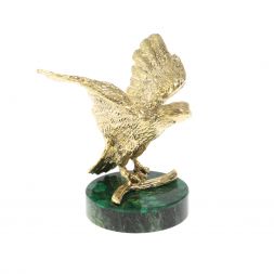 Бронзовая статуэтка "Кречет" на малахите