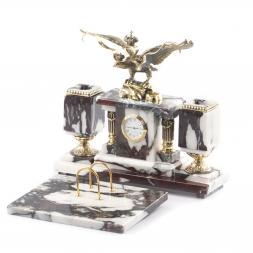 Письменный набор из мрамора и бронзы "Двуглавый орел"