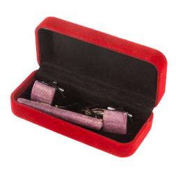 Набор запонки квадратные зажим для галстука камень турмалин