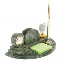 Настольный мини-набор "Глобус" змеевик