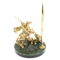 Статуэтка "Георгий Победоносец" на нефрите 13х13х17 см