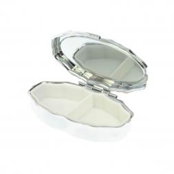 Таблетница эллипс на 2 отделения камень родонит 6х3,5х2 см