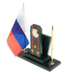 Настольный набор "Погон полковник ВС" змеевик