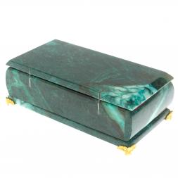 Шкатулка &amp;quot;Купюра&amp;quot; на ножках с зеркалом камень змеевик