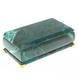 Шкатулка &amp;quot;Купюра&amp;quot; на ножках с зеркалом камень змеевик