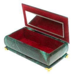 Шкатулка &amp;quot;Купюра&amp;quot; на ножках с зеркалом камень змеевик