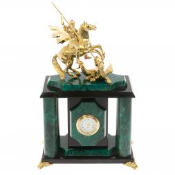 Каминные / настольные часы &amp;quot;Георгий Победоносец&amp;quot;  змеевик бронза