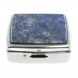 Таблетница на 2 отсека камень лазурит иркутский цвет серебро