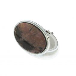 Таблетница овальная на 2 отделения камень родонит 5,5х4,5х2 см