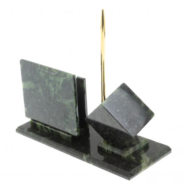 Письменный набор &amp;quot;Герб РФ&amp;quot; камень змеевик 129490