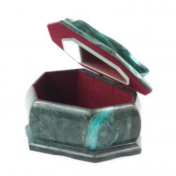 Каменная шкатулка "Ракушка" змеевик креноид 14х10х9 см