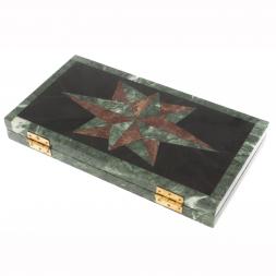 Подарочные нарды &amp;quot;Роза ветров&amp;quot; лемезит шабровский змеевик