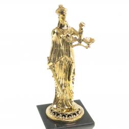 Настольные часы "Фемида" камень яшма бронза