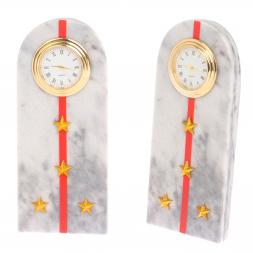 Часы "Погон капитан МВД" из мрамора