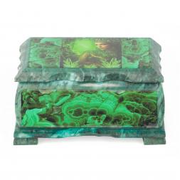 Шкатулка Хозяйка медной горы с иллюстрацией под малахит н2 17,5х10,5х8 см