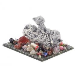 Сувенир "Лисята на бревне" из мрамолита