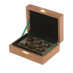 Камни для виски 6 кубиков из нефрита в подарочной упаковке