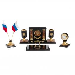 Настольный набор из яшмы "Россия"