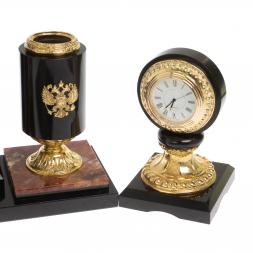 Настольный набор из яшмы "Россия"