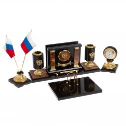 Настольный набор из яшмы "Россия"