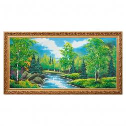Картина "Летний пейзаж" багет №9 50х100 см, каменная крошка