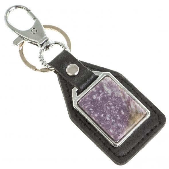 Брелок для ключей с накладкой из лепидолита 123460