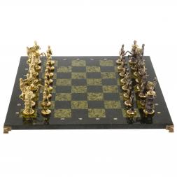 Шахматы сувенирные "Богатыри" змеевик доска 44х44 см