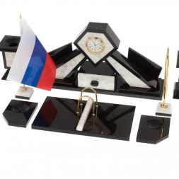 Настольный набор "Алмаз" из мрамора