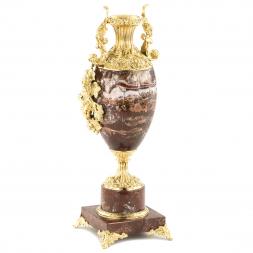 Интерьерная ваза с часами "Виноград" камень креноид бронза