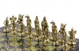 Шахматы подарочные "Рыцари крестоносцы" доска 44х44 см из камня змеевик