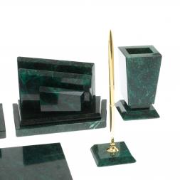 Настольный набор "Бюрократ" камень змеевик