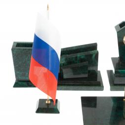 Настольный набор "Бюрократ" камень змеевик