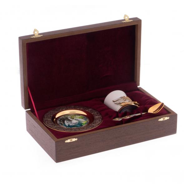 Кофейная пара &amp;quot;Белый лебедь&amp;quot; 80 мл в подарочной коробке Златоуст