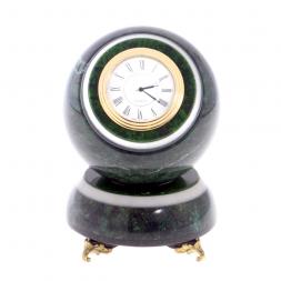 Настольные часы "Шар Антистресс" 10,5 см на подставке змеевик