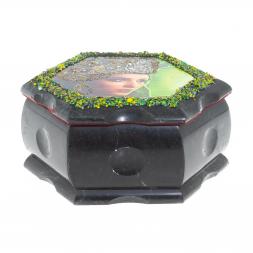 Каменная шкатулка "Хозяйка медной горы" 14х12,5х7 см