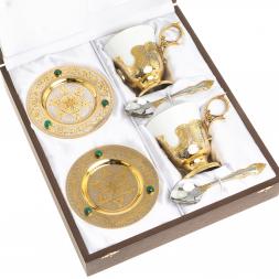 Кофейный / чайный набор "Малахит" на 2 персоны 200 мл Златоуст