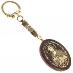 Брелок-оберег с молитвой "Св. мученик Валерий" камень обсидиан