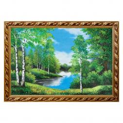 Картина "Летний пейзаж" багет №10 60х90 см, каменная крошка