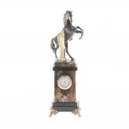 Часы "Конь с попоной" офиокальцит бронза