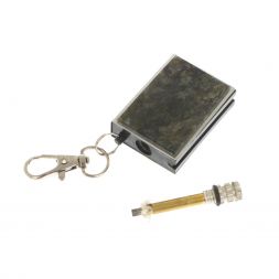 Брелок огниво "Вечная спичка" с накладкой из камня лабрадорит 2,8х1,3х5 см