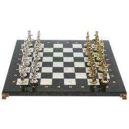 Шахматы "Великая Отечественная война" доска 40х40 см мрамор змеевик