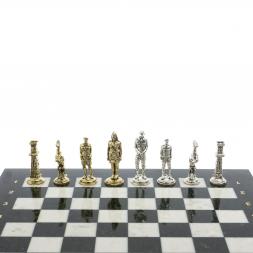 Шахматы "Великая Отечественная война" доска 40х40 см мрамор змеевик