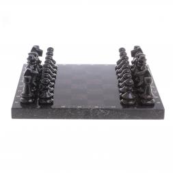 Шахматы из камня "Традиционные" доска 38х38 см гранит, габбро