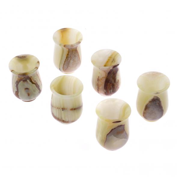 Набор стопок из оникса 6 штук в футляре 40 мл 5х6,5 см (2х3) 125613