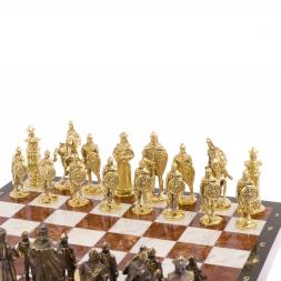 Шахматы подарочные "Богатыри" мрамор лемезит доска 40х40 см