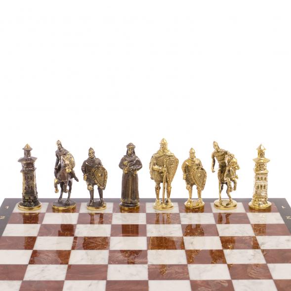 Шахматы подарочные &amp;quot;Богатыри&amp;quot; мрамор лемезит доска 40х40 см 126131
