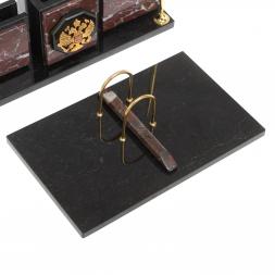 Настольный набор "Офисный" с гербом РФ из камня креноид