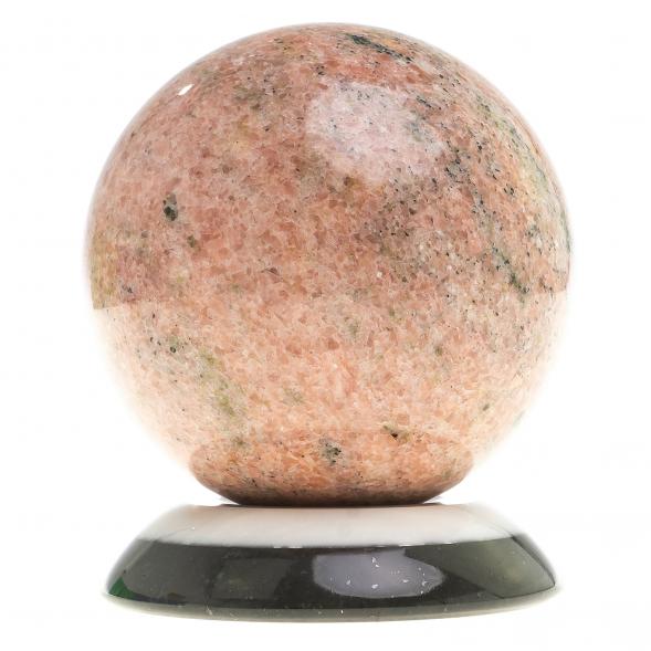 Шар &amp;quot;Антистресс&amp;quot; из розового мрамора 9 см на подставке 124085