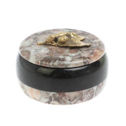 Шкатулка круглая &amp;quot;Желуди&amp;quot; камень креноид 10,5х10,5х6,5 см