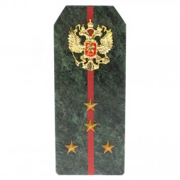 Сувенир погон "Капитан ВС" камень змеевик